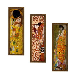 Wallity Cuadro Decorativo Gustav Klimt - Juego de 3 Piezas KZM393